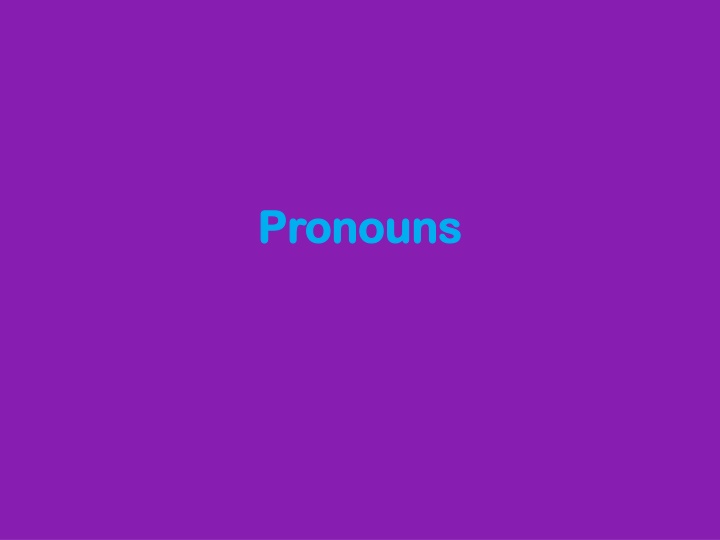 pronouns pronouns