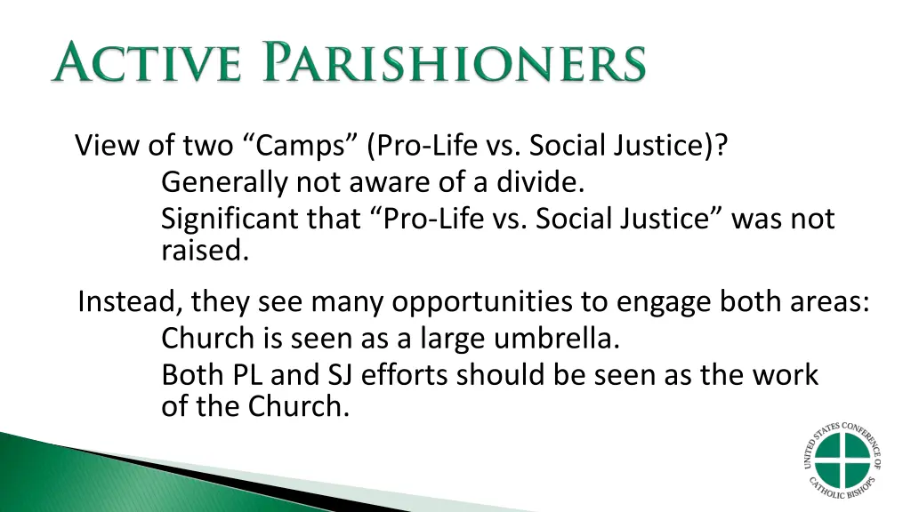 view of two camps pro life vs social justice