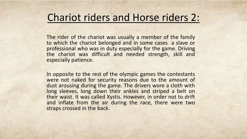 chariot riders and horse riders 2