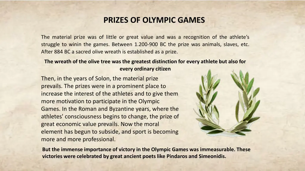 prizes of olympic games