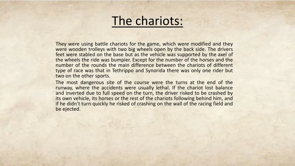 the chariots