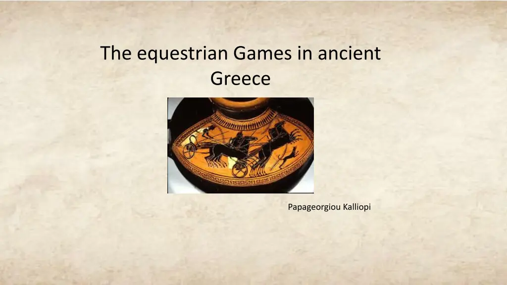 the equestrian games in ancient greece