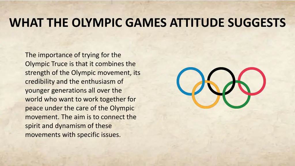 what the olympic games attitude suggests