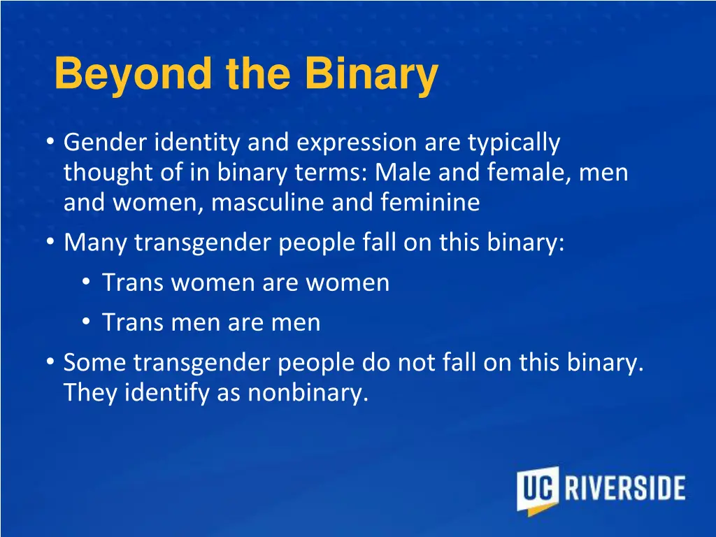 beyond the binary