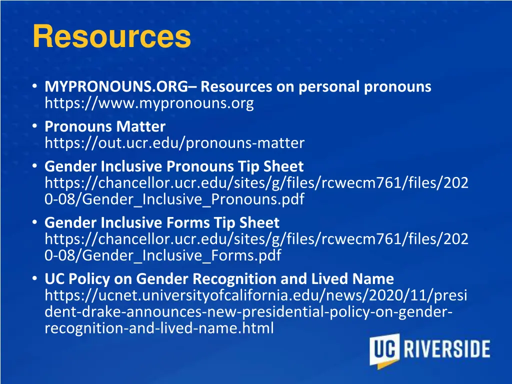 resources