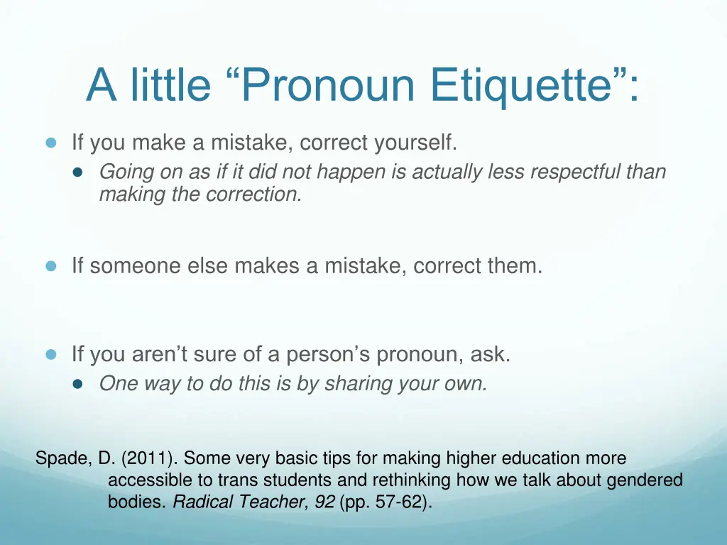 a little pronoun etiquette