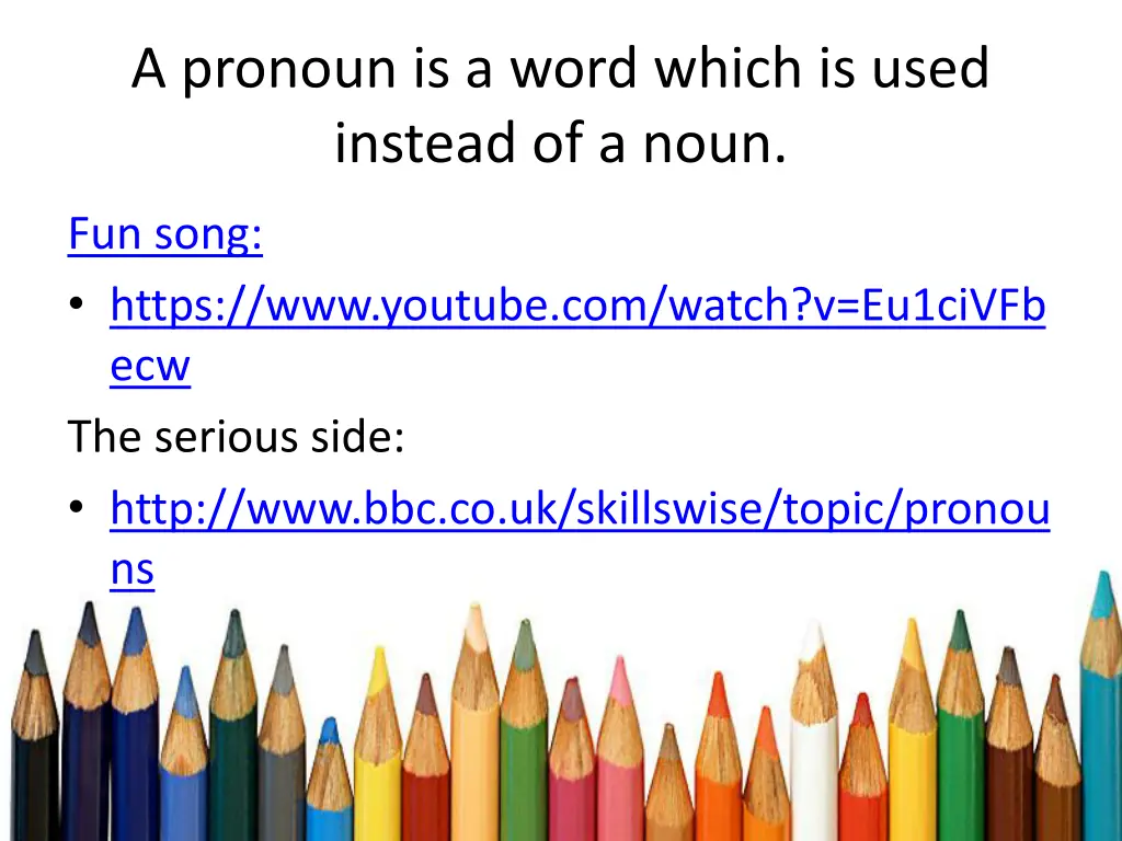 a pronoun is a word which is used instead