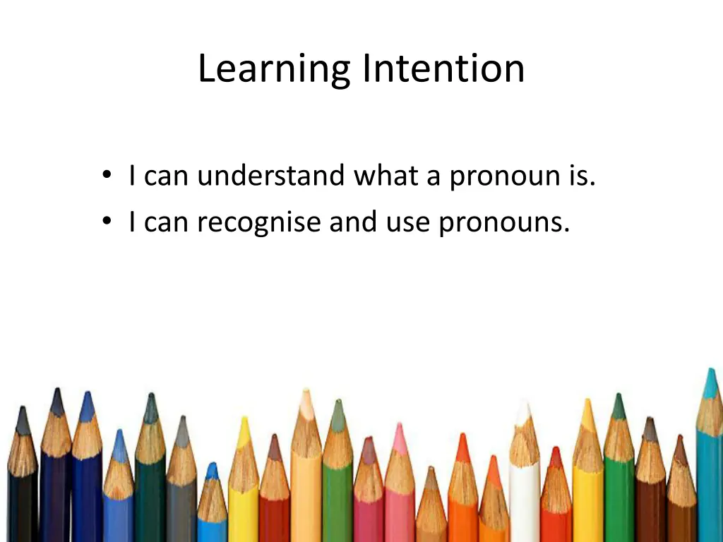 learning intention