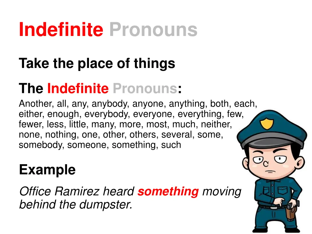 indefinite pronouns