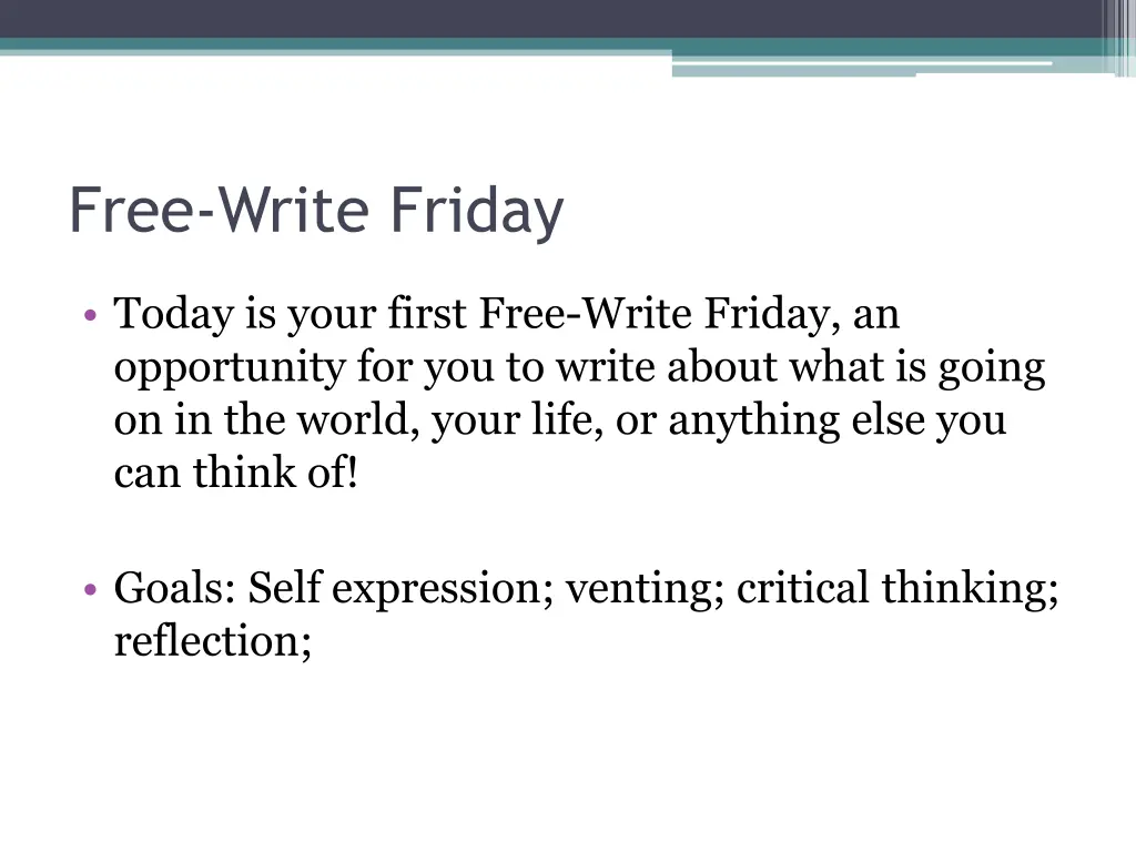 free write friday