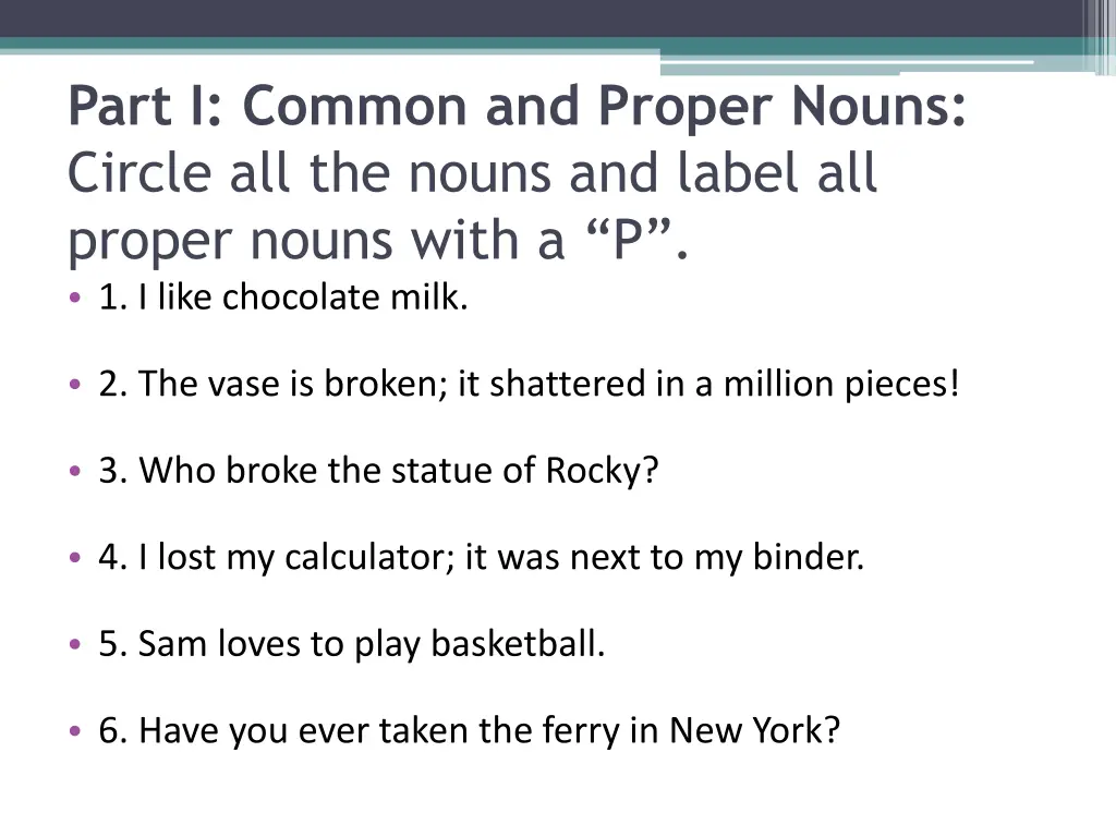 part i common and proper nouns circle