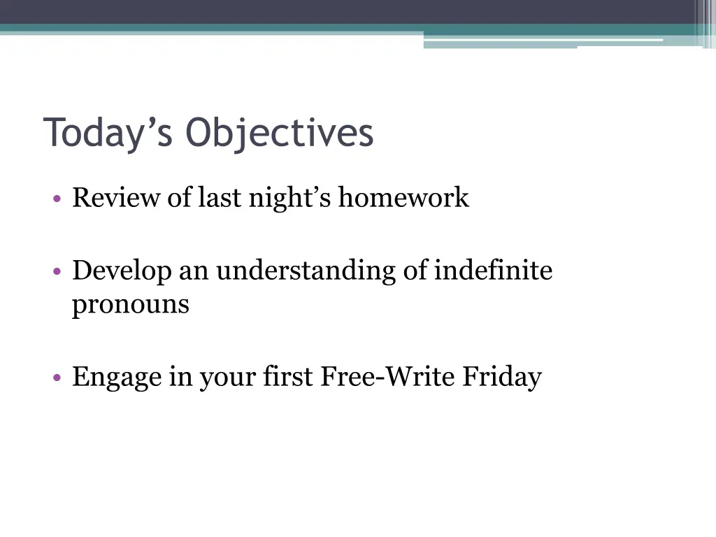 today s objectives