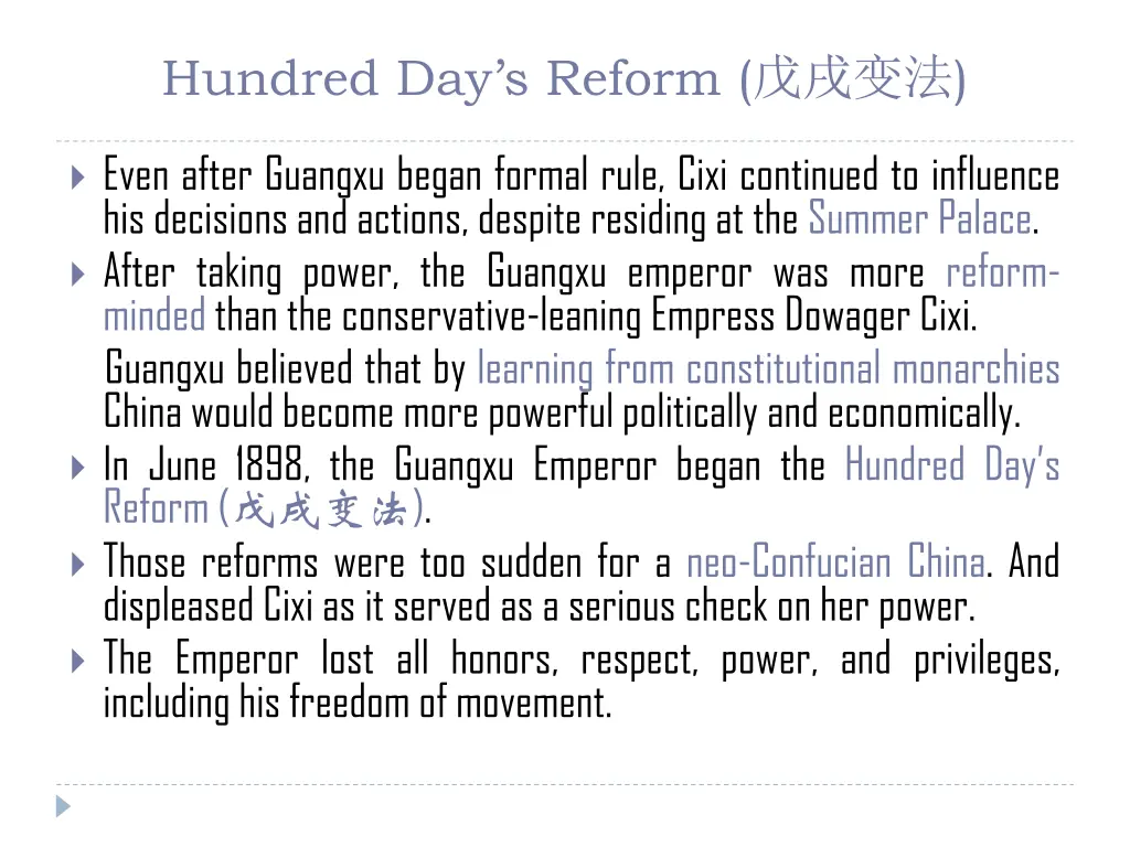 hundred day s reform