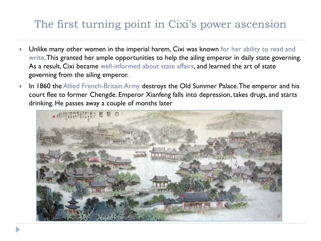 the first turning point in cixi s power ascension