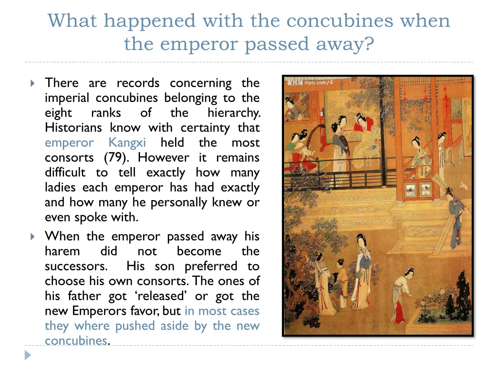 what happened with the concubines when