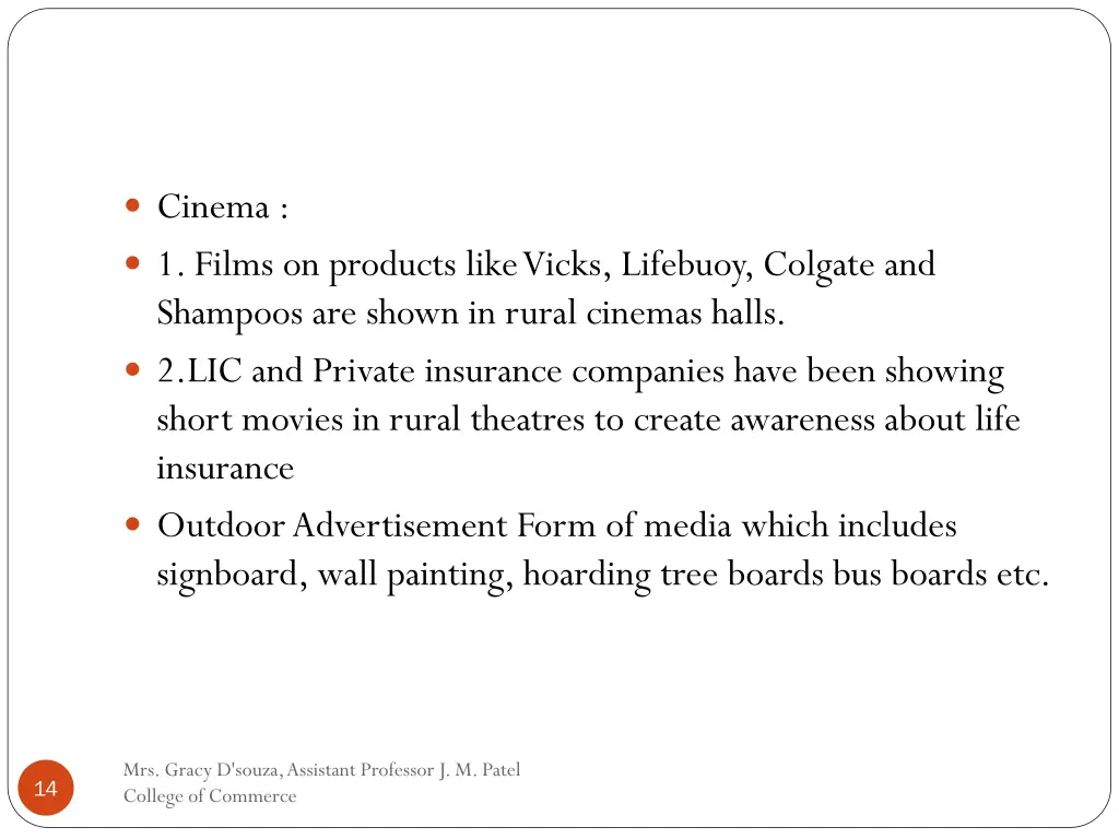 cinema 1 films on products like vicks lifebuoy