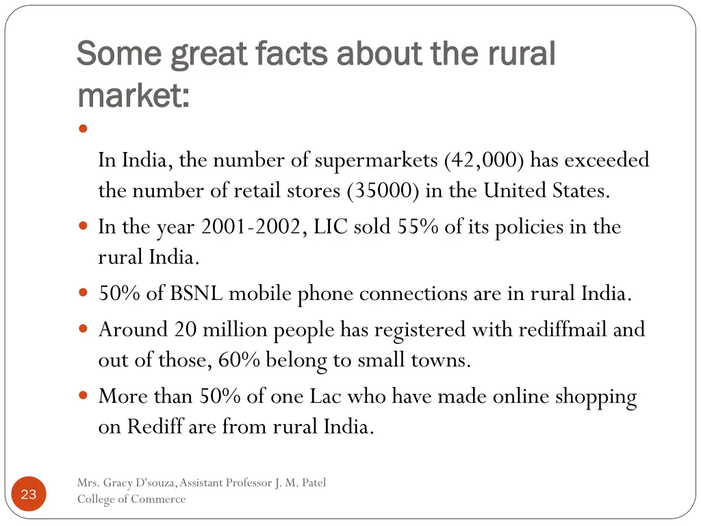 some great facts about the rural some great facts