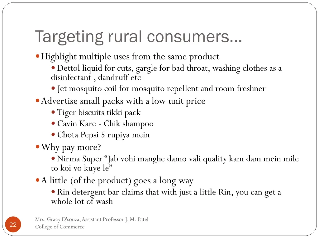 targeting rural consumers