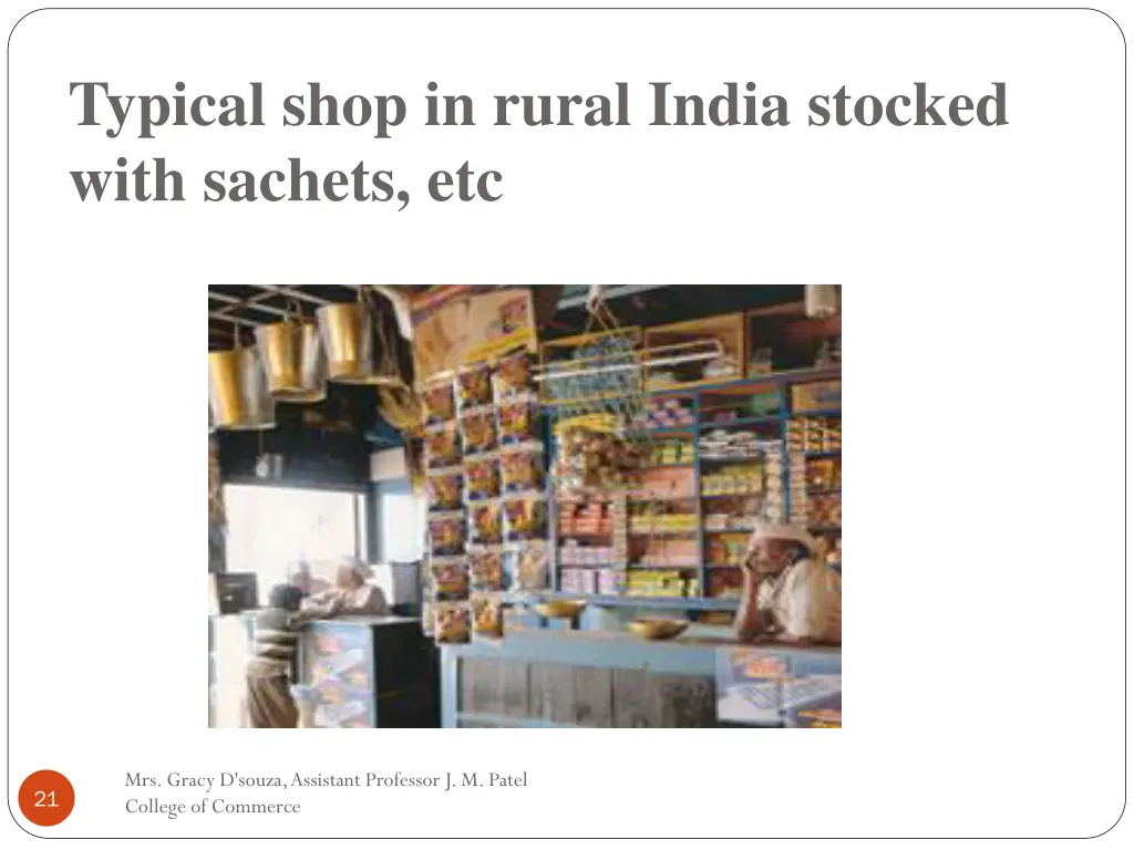 typical shop in rural india stocked with sachets