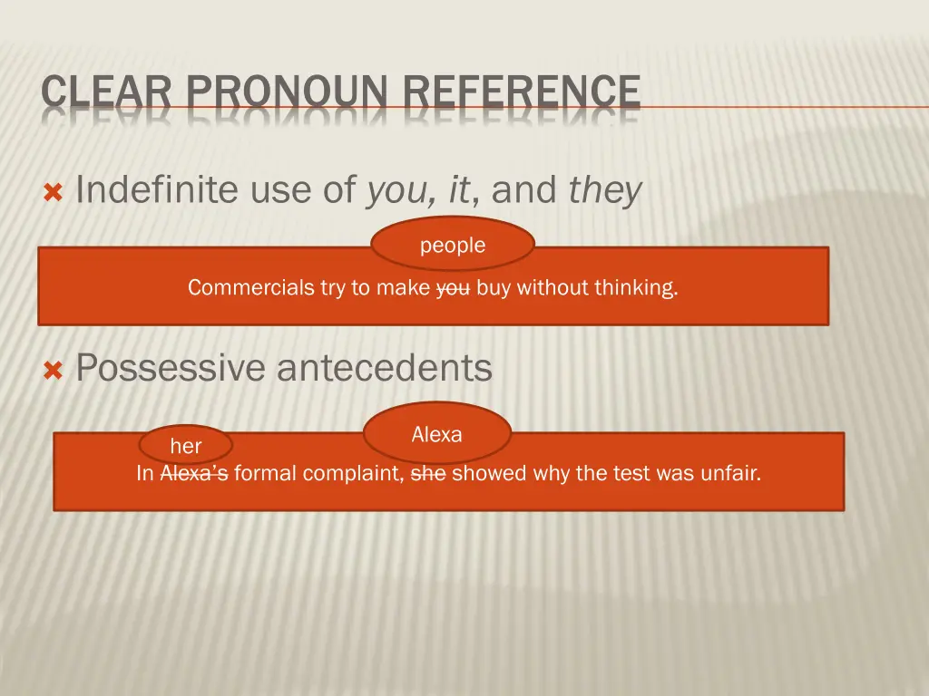 clear pronoun reference 1