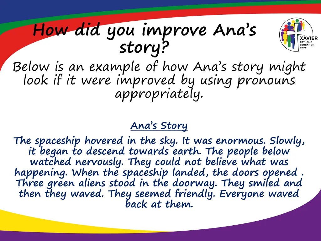 how did you improve ana s story below