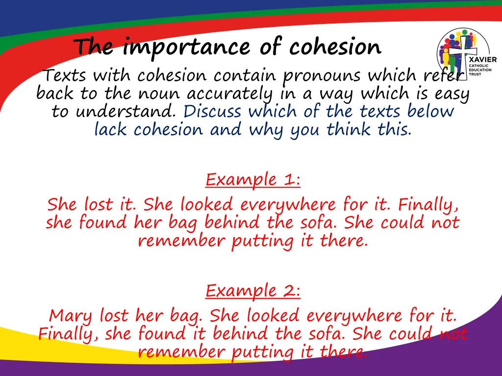 the importance of cohesion texts with cohesion