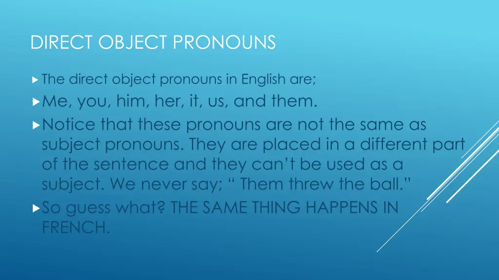 direct object pronouns