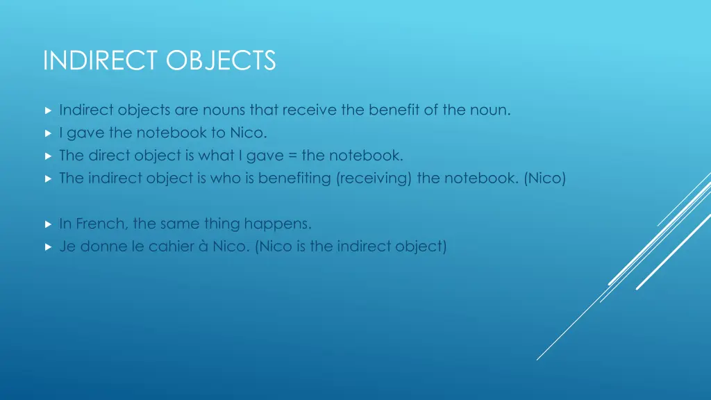 indirect objects