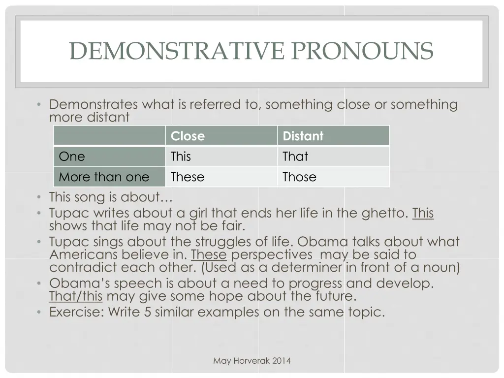 demonstrative pronouns