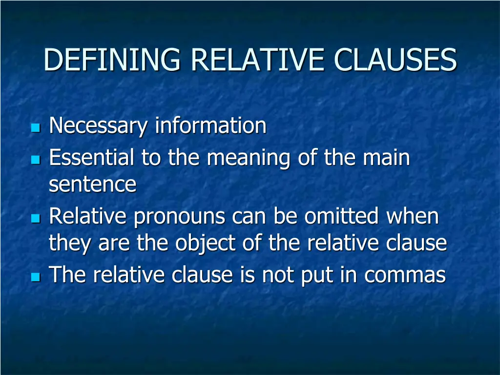 defining relative clauses