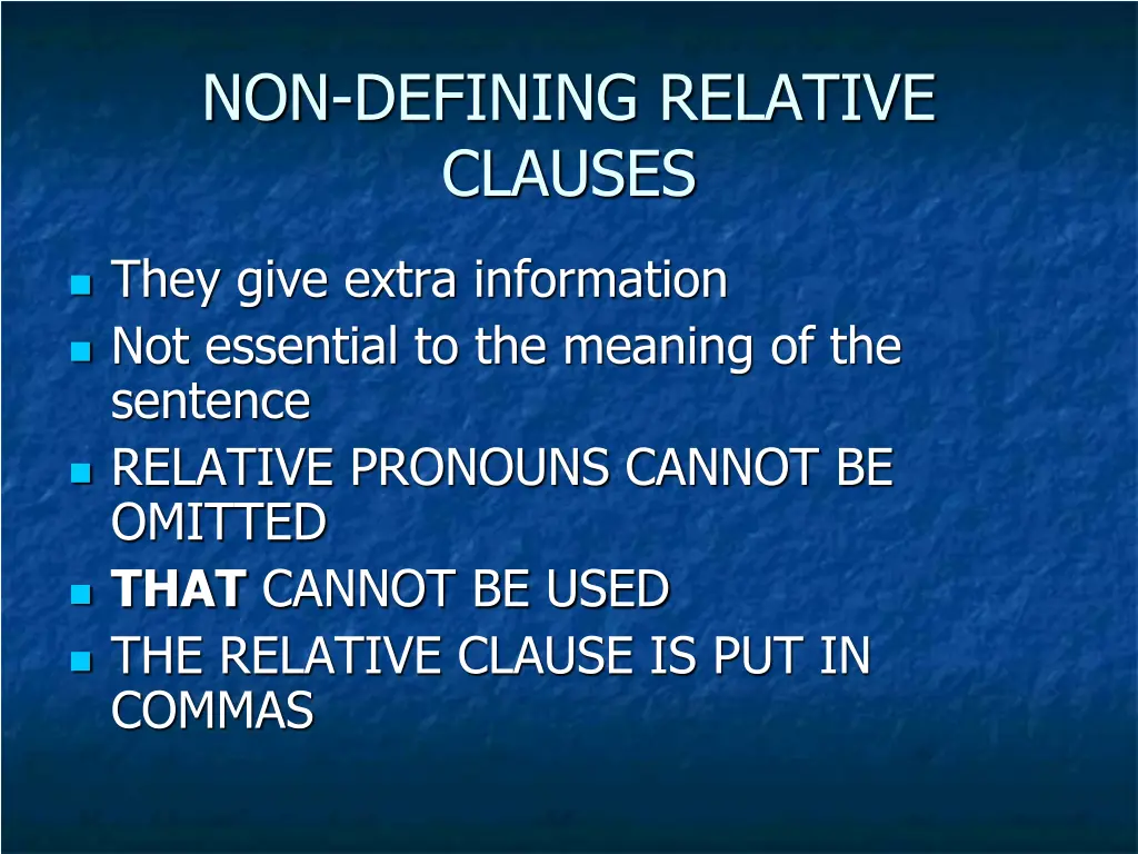 non defining relative clauses