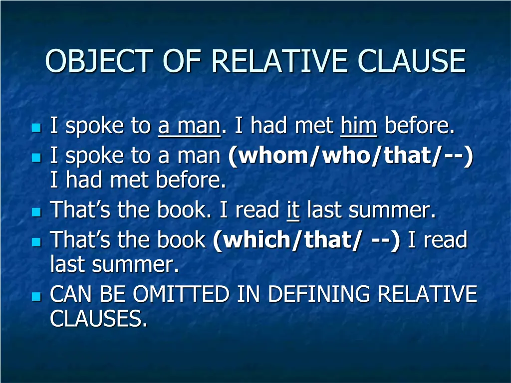 object of relative clause