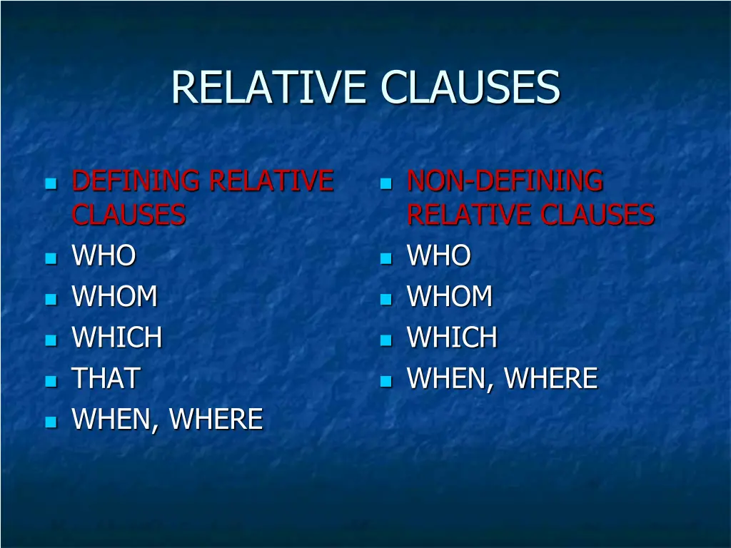 relative clauses