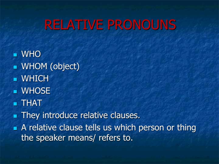 relative pronouns