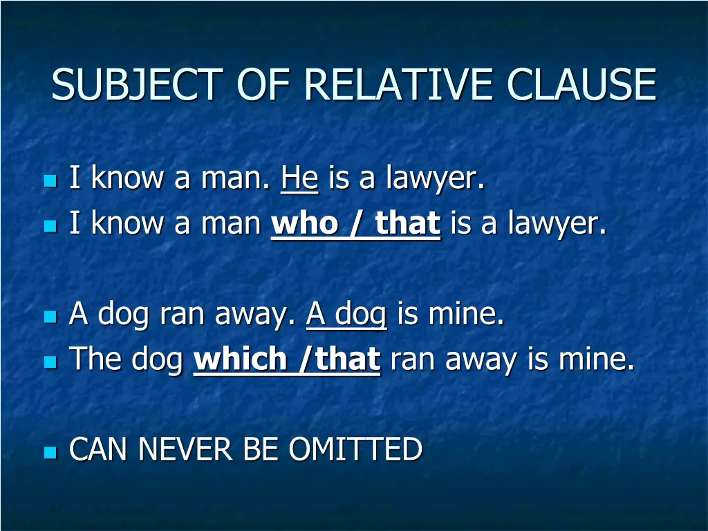 subject of relative clause