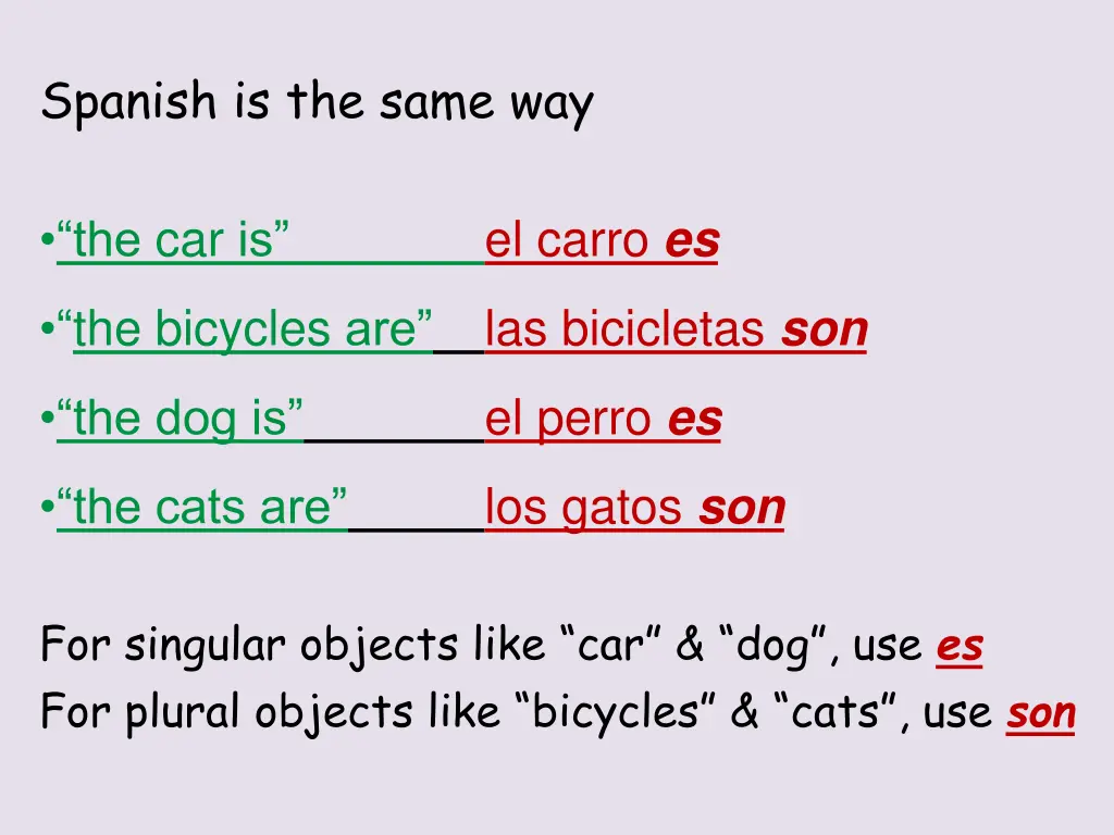 spanish is the same way