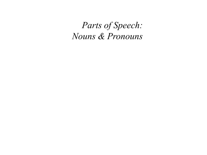 parts of speech nouns pronouns