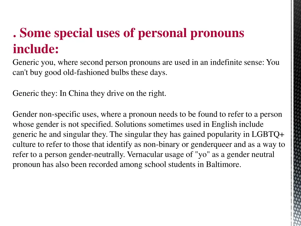 pronouns exercise 1