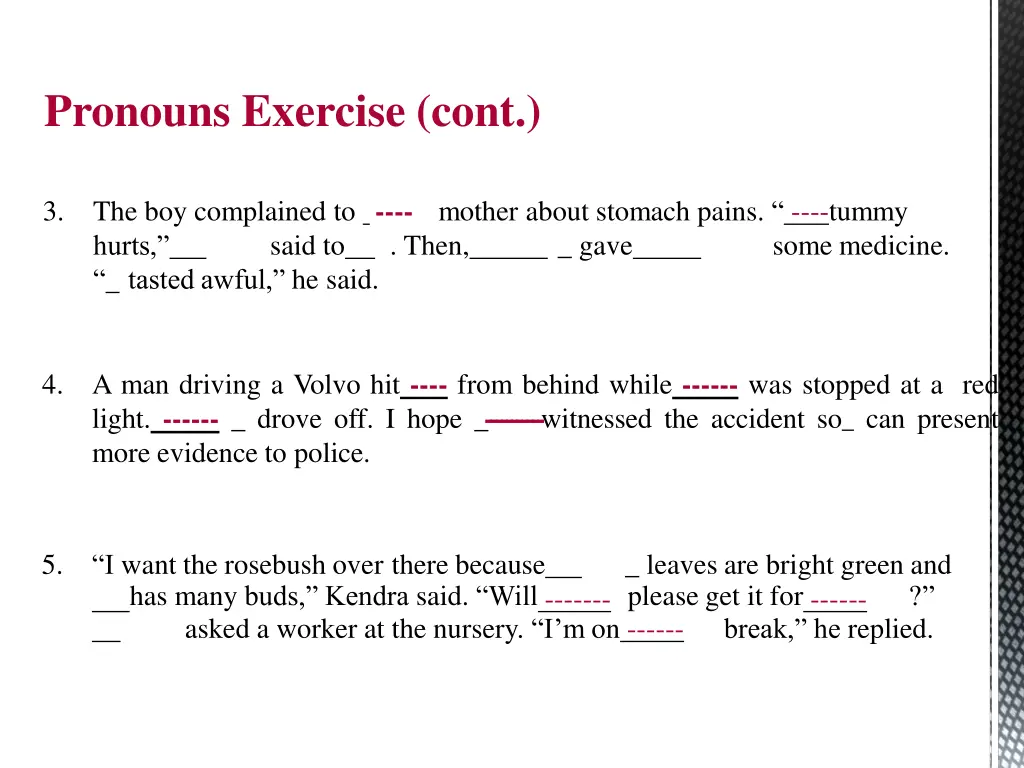 pronouns exercise