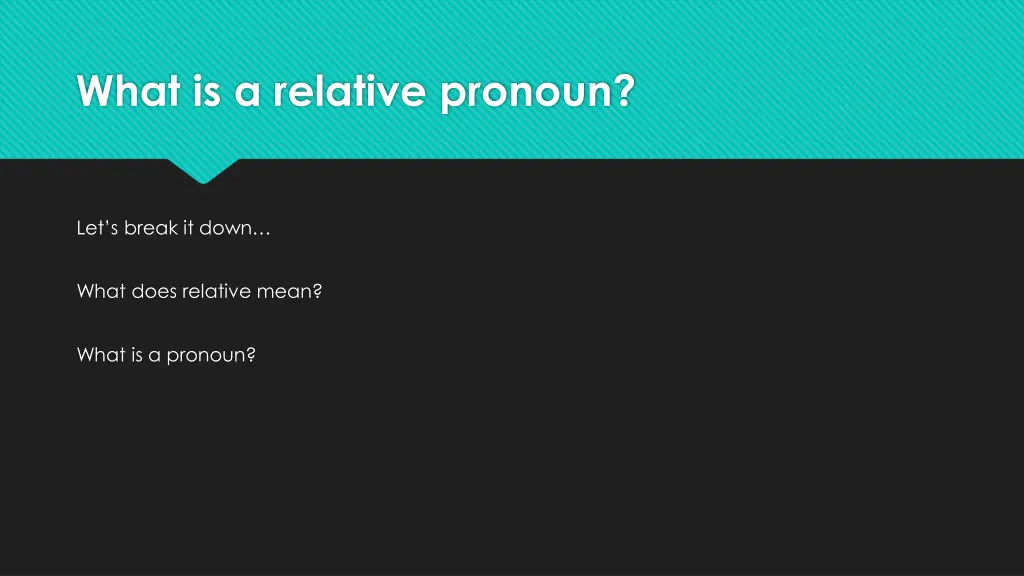 what is a relative pronoun