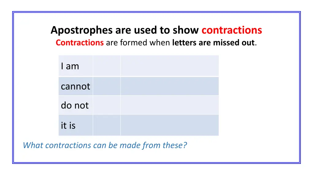 apostrophes are used to show contractions