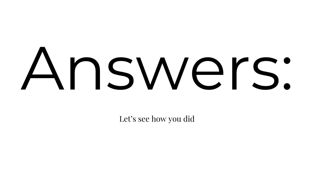 answers