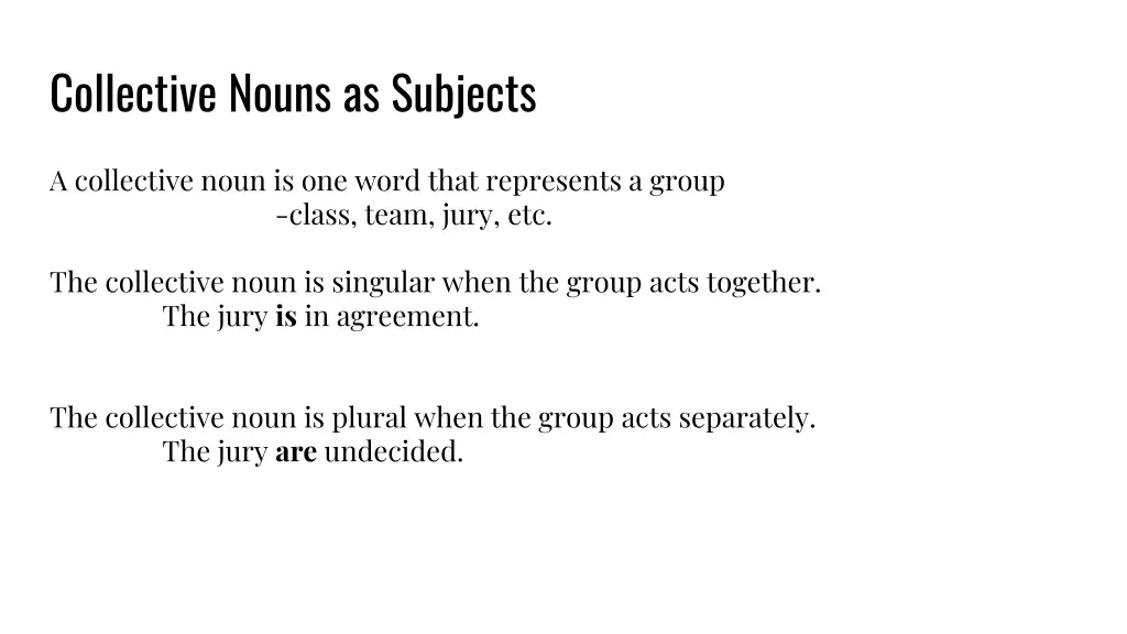 collective nouns as subjects