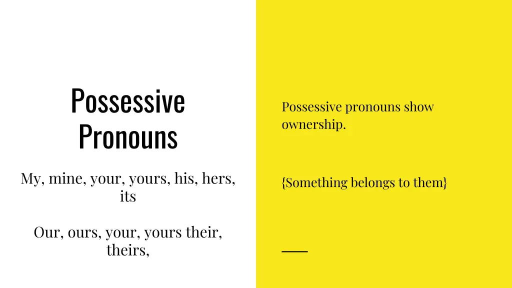 possessive pronouns