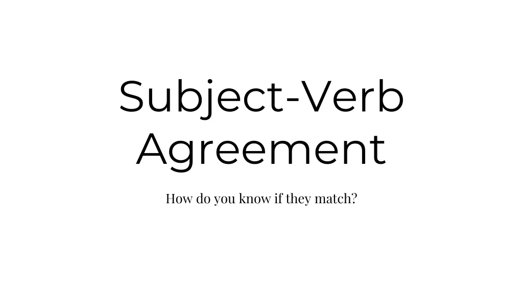 subject verb agreement