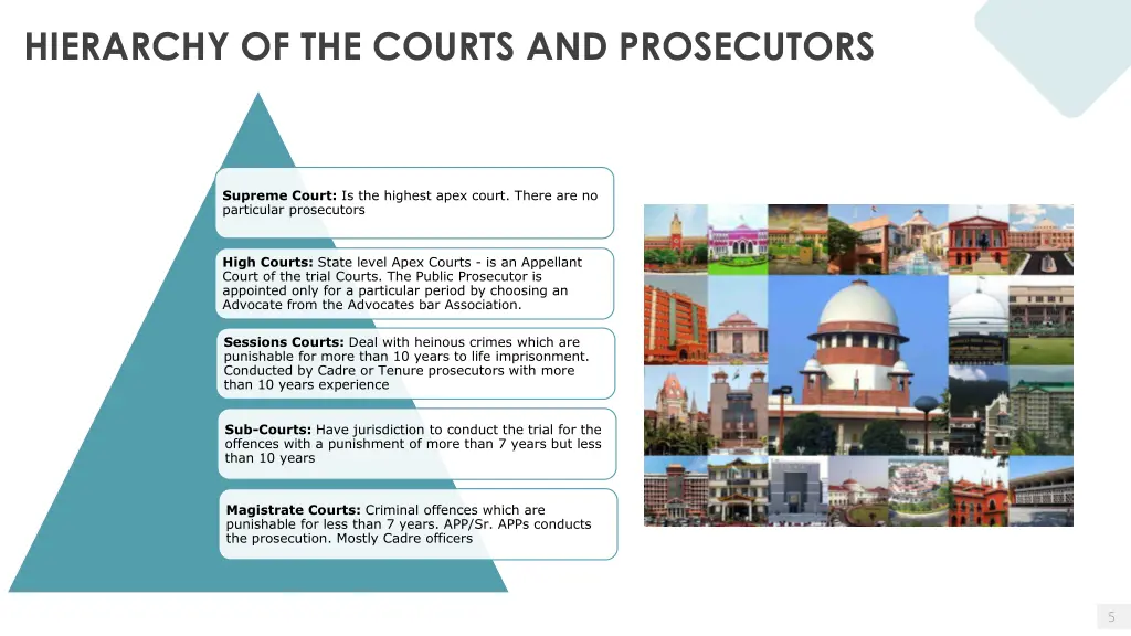 hierarchy of the courts and prosecutors