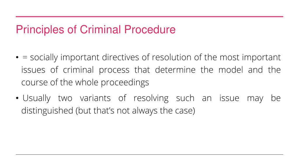 principles of criminal procedure