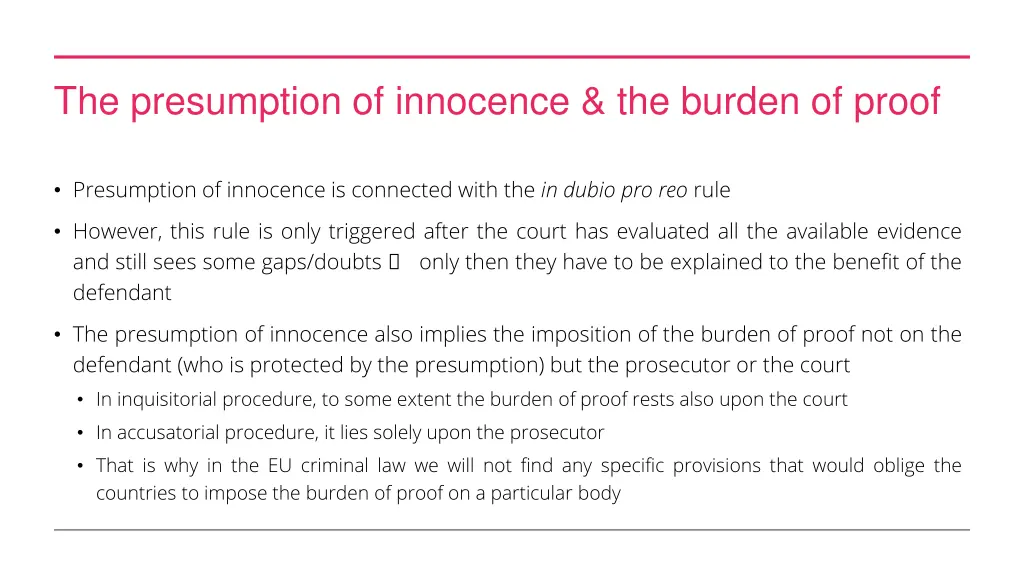 the presumption of innocence the burden of proof 1