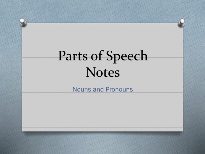 parts of speech notes