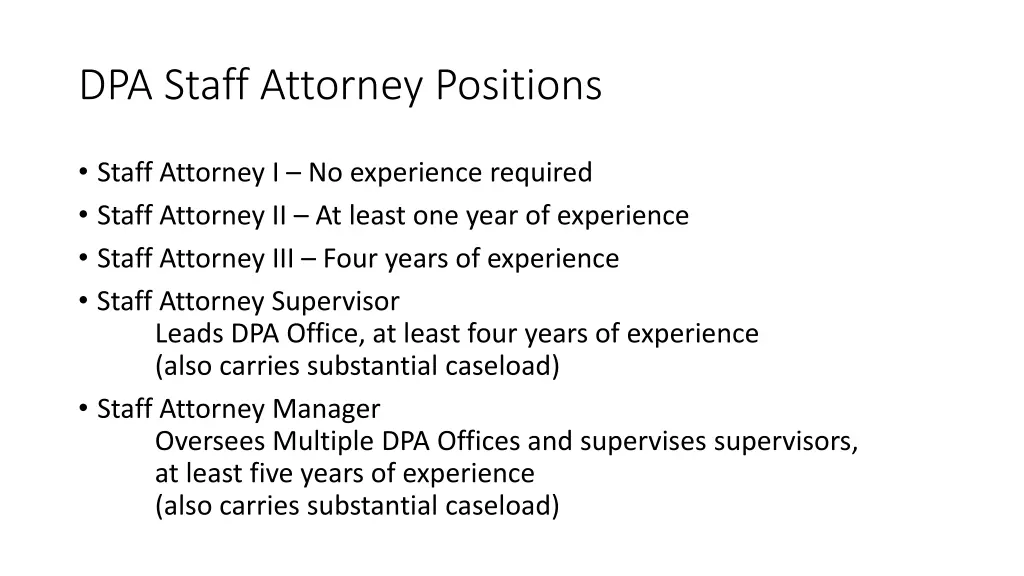 dpa staff attorney positions